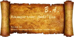 Baumgartner Amélia névjegykártya